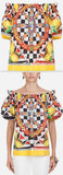 Sicilian Carretto Off-Shoulder Top