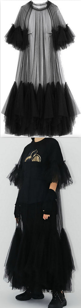 Layered Sheer Mesh Dress