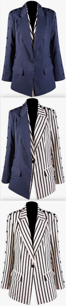 Versatile Striped/Solid Blazer