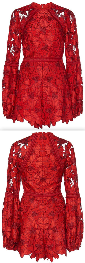 'Stormi' Floral Lace Romper