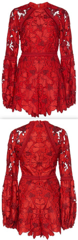'Stormi' Floral Lace Romper