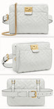 Upside Down Leather Bag, White