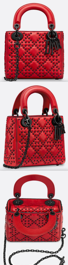 Lady Mini Ultra Red Leather Cross Body Bag | DESIGNER INSPIRED FASHIONS