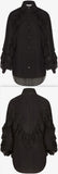 Shirt with Ruffles, Black