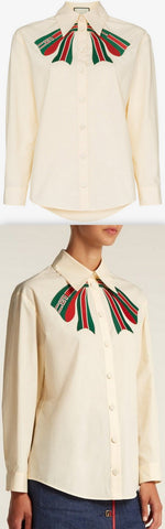 'Trompe l'oeil' Bow Shirt