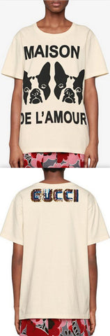 'Maison De Lamour' T-shirt with Bosco and Orso, White