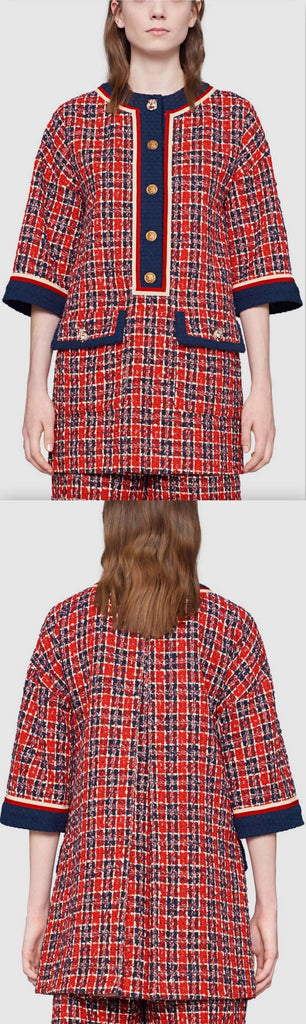 Tweed Check Tunic Dress