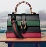Dionysus Striped Nera Verde Rossa Leather Shoulder Bag - DESIGNER INSPIRED FASHIONS