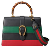 Dionysus Striped Nera Verde Rossa Leather Shoulder Bag - DESIGNER INSPIRED FASHIONS