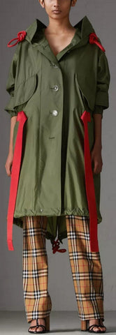 Tape Detail Showerproof Hooded Parka