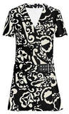 Optical Flower Printed Wool And Silk Dress | DESIGNER INSPIRED FASHIONS