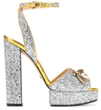 Embellished Plateau Glitter Pumps