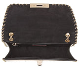 Demilune Small Leather Shoulder Bag - Black, Red, Pale Pink