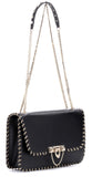 Demilune Small Leather Shoulder Bag - Black, Red, Pale Pink