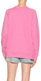 Pink Long Sleeve Jersey Logo Cat Patch Sweatshirt