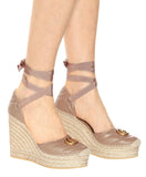 Leather Platform Espadrilles, Pink/Nude | DESIGNER INSPIRED FASHIONS