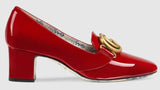 Patent Mid Heel Pumps with Double G - Black or Red