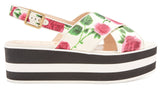 Peggy Floral-Print Flatform Slides