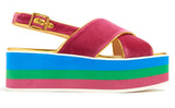 Peggy Velvet Platform Sandals