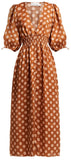 Primrose Shirred Polka-Dot Linen Dress