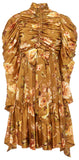 'Resistance' Ruched Floral-Print Mini Dress