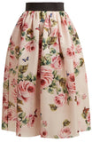 Rose and Butterfly-Print Silk-Organza Skirt