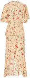 Ruffle Floral Print Crepe Midi Dress | DESIGNER INSPIRED FASHIONS