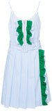 Ruffled Striped Cotton Mini Dress