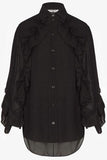 Shirt with Ruffles, Black