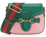 Mini Lady Web Shoulder Bag - ( Green/Pink ) - DESIGNER INSPIRED FASHIONS