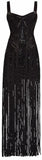 Black Studded Bandage Dress with Tassels