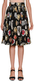 Sacred Heart Pleated A-Line Printed Poplin Skirt