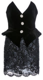 Sequined Velvet and Lace Bustier Mini Dress