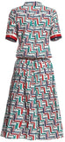 Printed Short-Sleeve Shirt & Knee-Length Skirt Set - DESIGNER INSPIRED FASHIONS