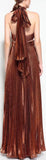 Pleated Crepe Evening Gown