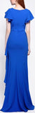 Blue Ruffle Crepe Gown
