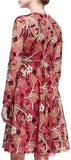 Lotus Guipure Lace Long-Sleeve Dress, Pink