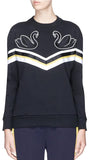 Swan Patch Stripe Panel Sweatshirt