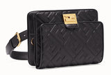 Upside Down Leather Bag, Black