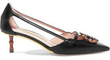 Unia Logo-Embellished Leather Pumps