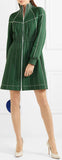 Embroidered Zip Mini Dress
