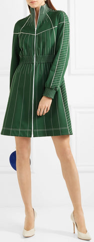 Embroidered Zip Mini Dress