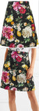 Button-Detailed Floral-Jacquard Mini Skirt
