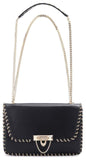 Demilune Small Leather Shoulder Bag - Black, Red, Pale Pink