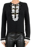 Bow-Embellished Wool Sweater