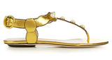 'Willow' Embellished Leather Sandals-Gold - DESIGNER INSPIRED FASHIONS