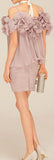 Floral Appliques Crimped Top and Skirt Set