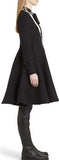 Black Tuxedo-Style Embellished Collar Dress