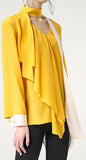 Ruffle Silk V-Neck Blouse