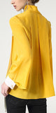 Ruffle Silk V-Neck Blouse